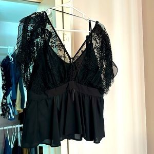 Black lace top